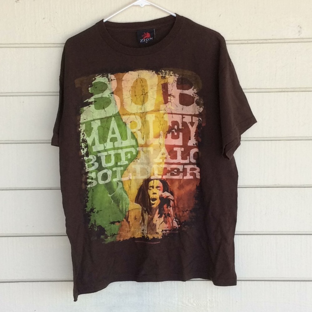 Bob Marley Buffalo Soldier Zion T Shirt Large